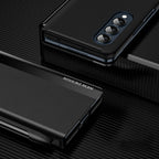 Luxury Electroplated Leather Magnetic Phone Case With Phone Stand And Pen Slot For Galaxy Z Fold 5/6/7