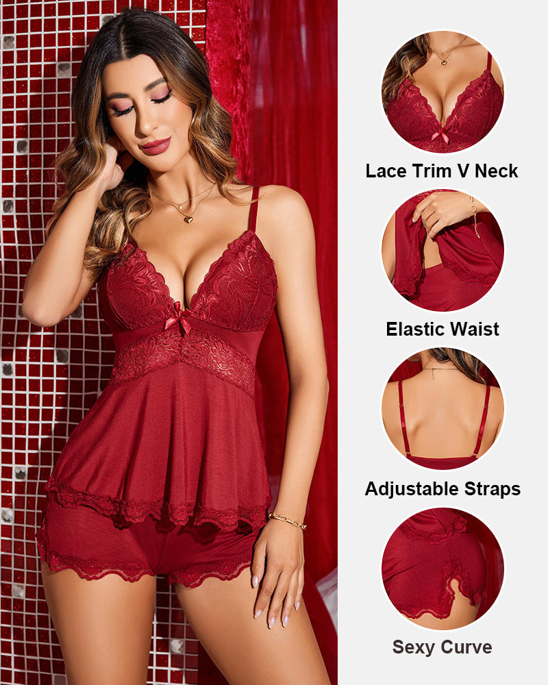 So Soft, So Sexy – Slomra Lace Cami Pajama Set