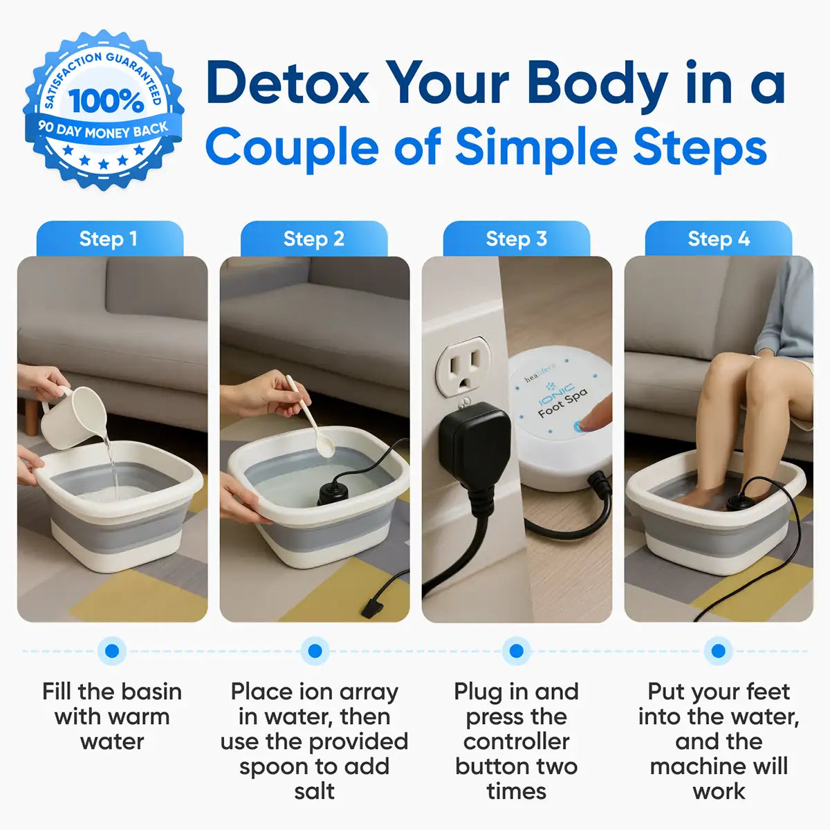 Healifeco Ionic Foot Spa Bundle - Remove Years Of Toxic Buildup That's Stealing Your Energy & Accelerating Aging