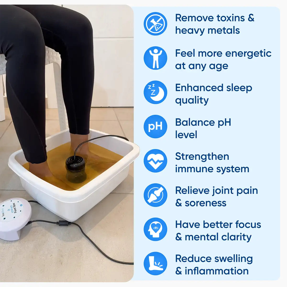 Healifeco Ionic Foot Spa Bundle - Remove Years Of Toxic Buildup That's Stealing Your Energy & Accelerating Aging
