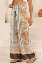 Adelaide Pants - Drawstring High Waisted Wide Leg Pant in Lyla Print