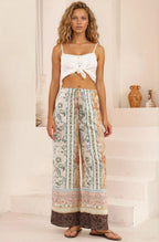 Adelaide Pants - Drawstring High Waisted Wide Leg Pant in Lyla Print