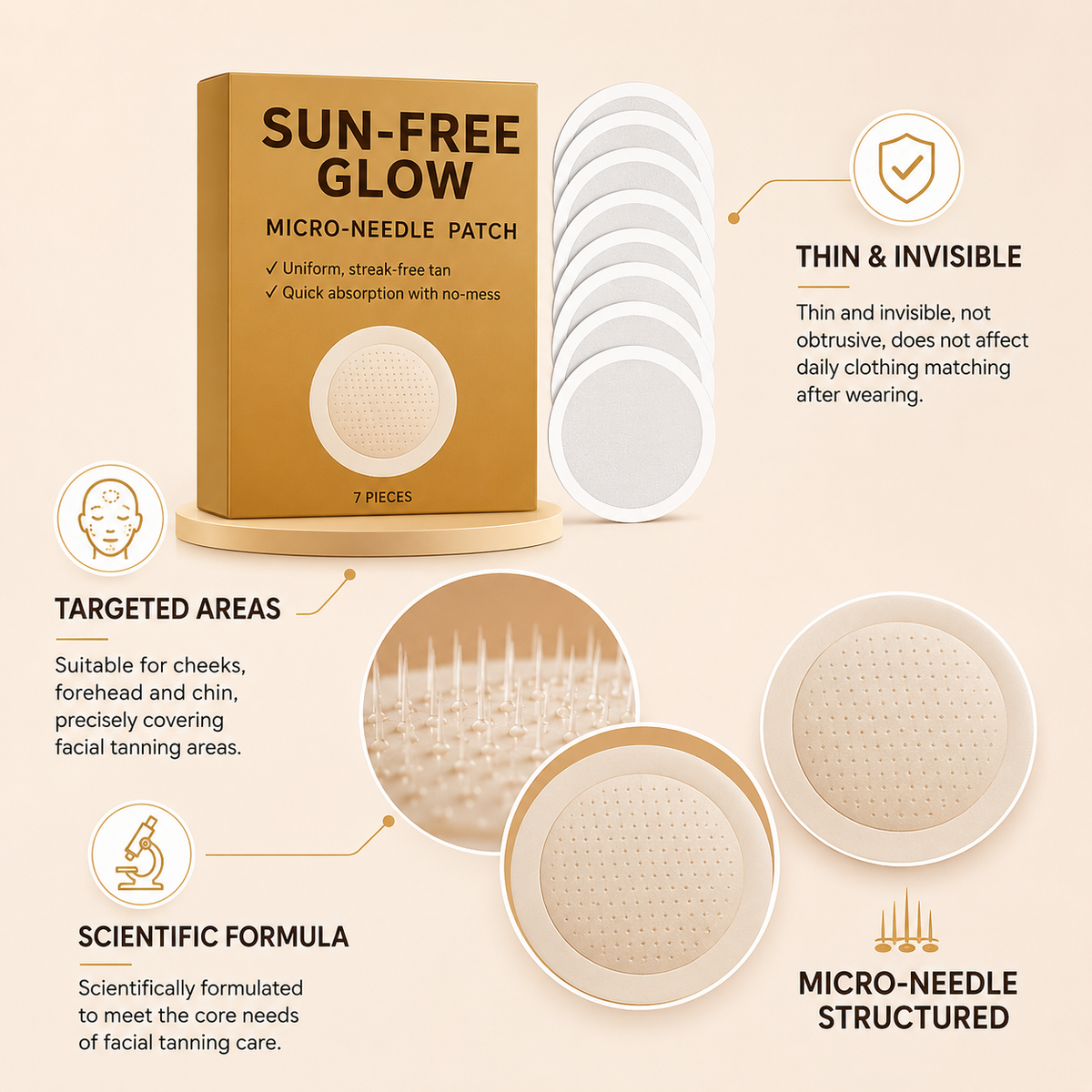 Sun-Free Glow Tanning Patches – Easy, Streak-Free Tan Without Sun Exposure Serenzza