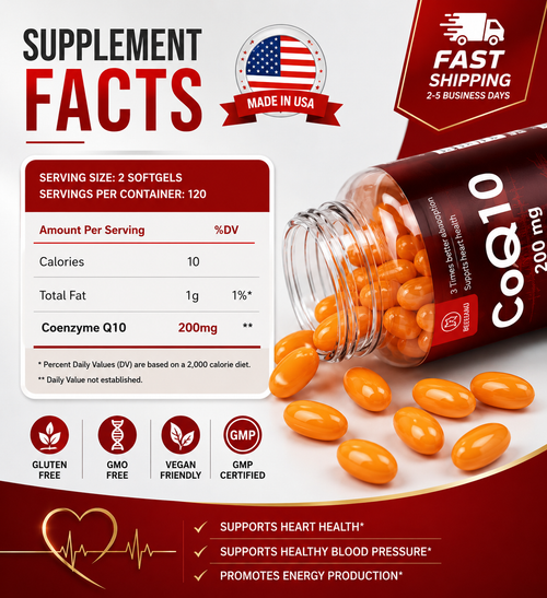 (BUY 1 GET 2)  CoQ-10 240 Softgels Coq10 Co Q10 Coenzyme Heart Support NON GMO US Stock Serenzza
