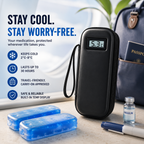 Insulin Cooler Travel Case with Temperature Display & Ice Packs for Travel Serenzza