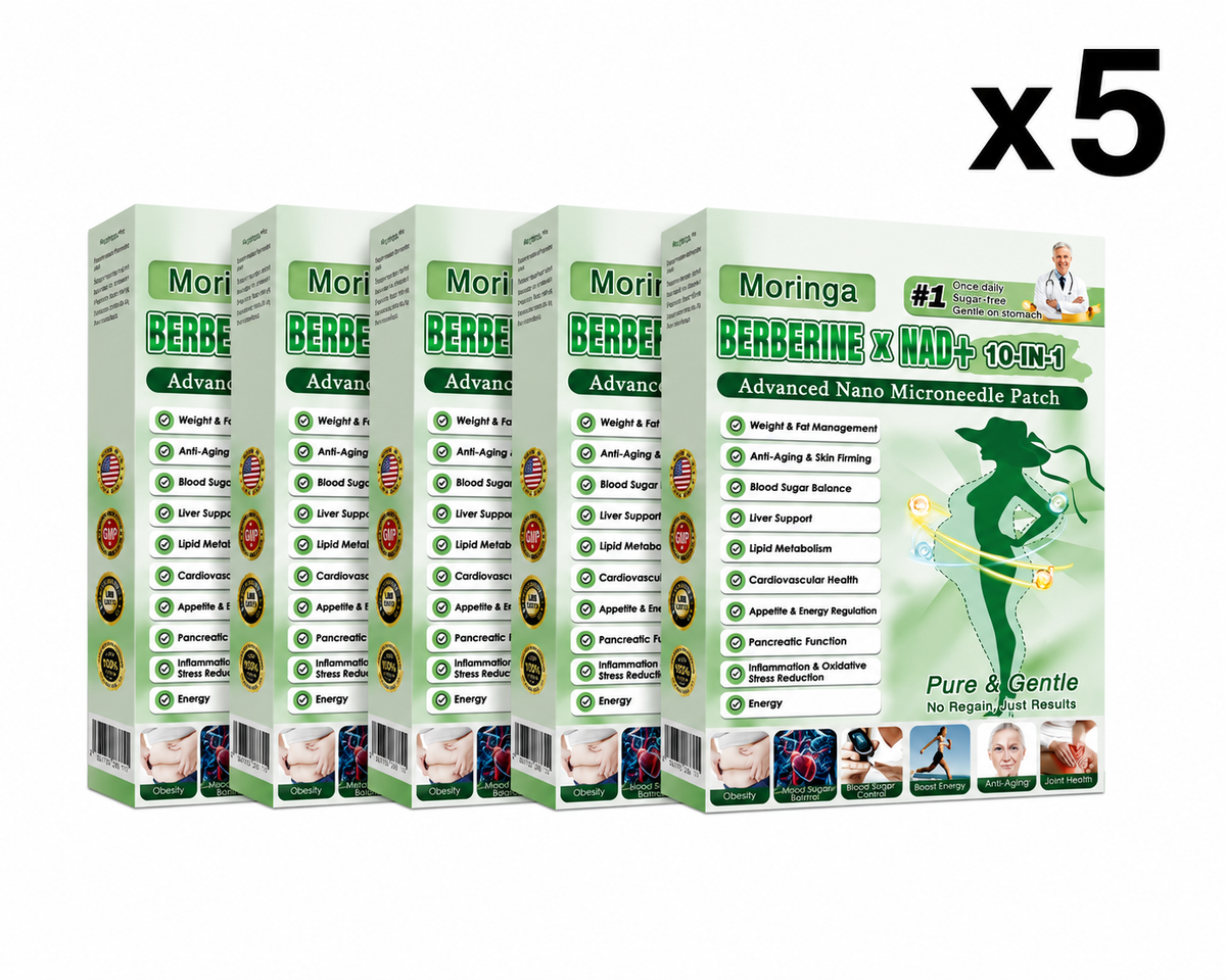 (BUY 1 GET 3) 1-5Boxes Moringa Berberine NAD+ Weight Loss Patches Advanced Nano Microneedle Serenzza