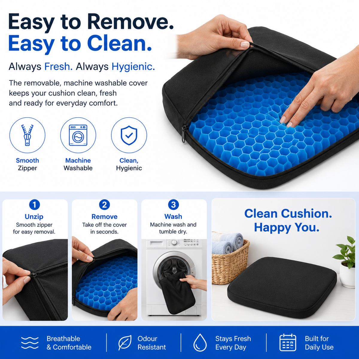 Sciatica Relief Honeycomb Gel Seat Cushion