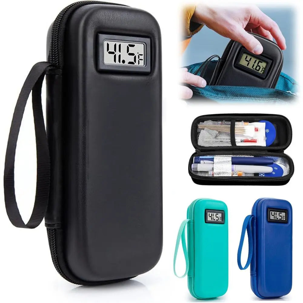 Insulin Cooler Travel Case with Temperature Display & Ice Packs for Travel Serenzza