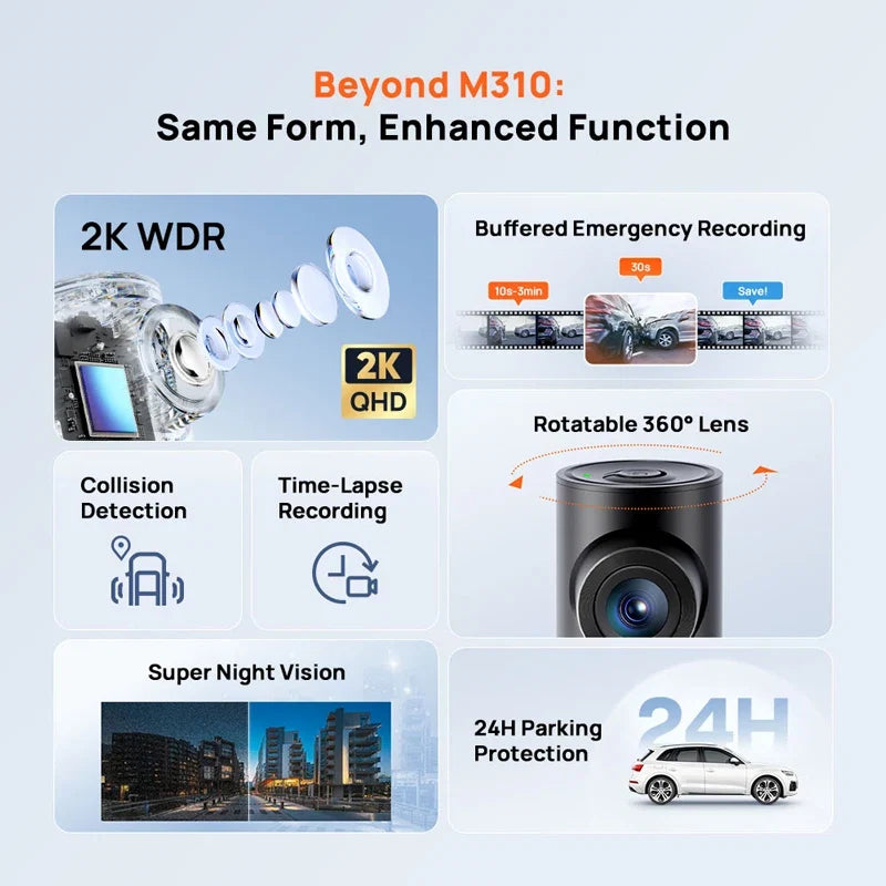 70mai M310 Plus 2K Car Dash Camera