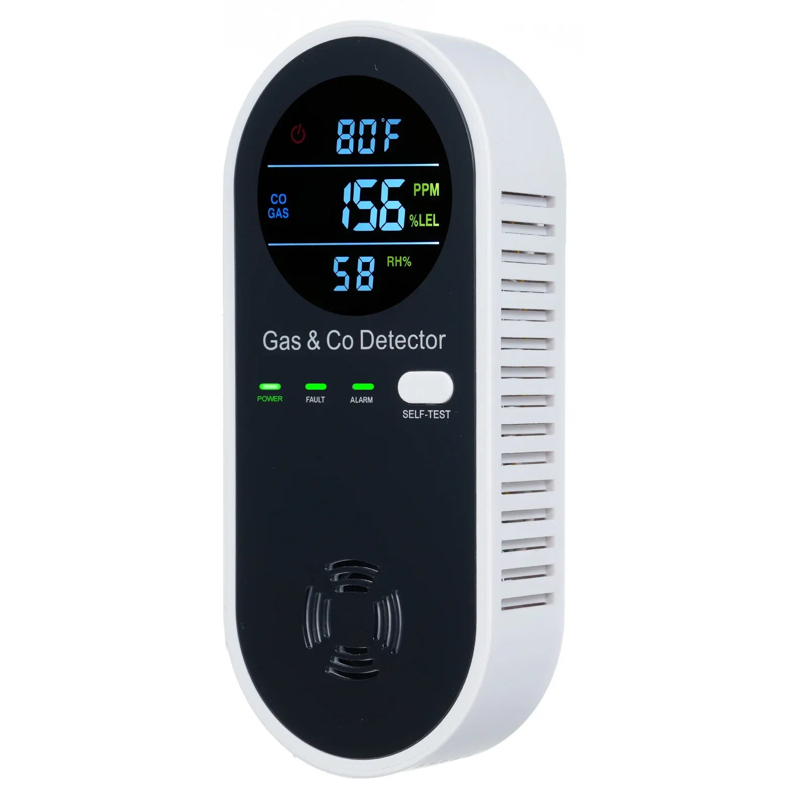 4 in 1 CO Monitor Alarm with LCD Display Carbon Monoxide & Natural Gas Combination Detector Plug in Wall Detectors CO & Natural