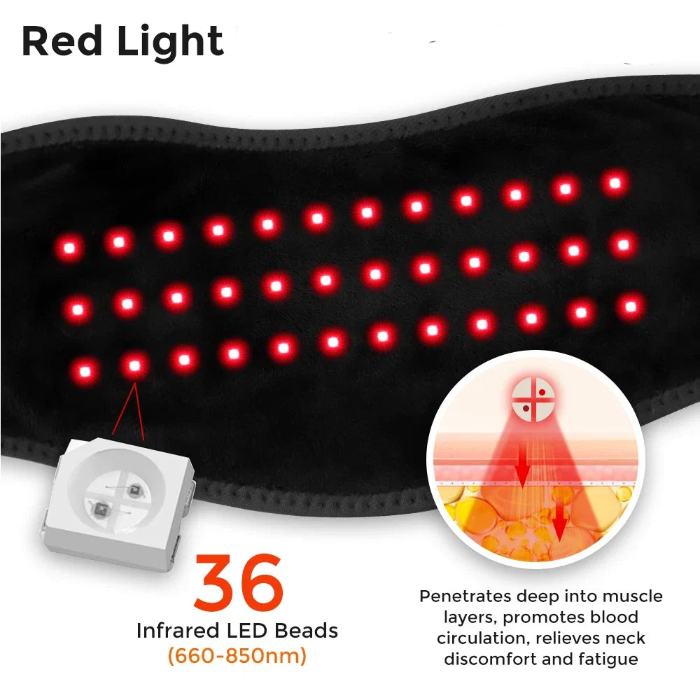 Red Light Therapy Neck Heating Belt – Infrared Neck Massager Serenzza