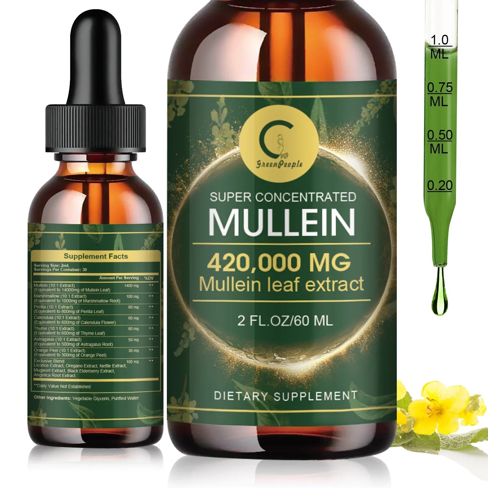 Mullein Drops: Lung Cleanse & Immune Boost - Fast Respiratory Relief