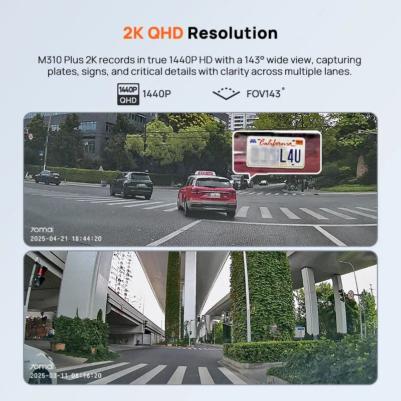 70mai M310 Plus 2K Car Dash Camera