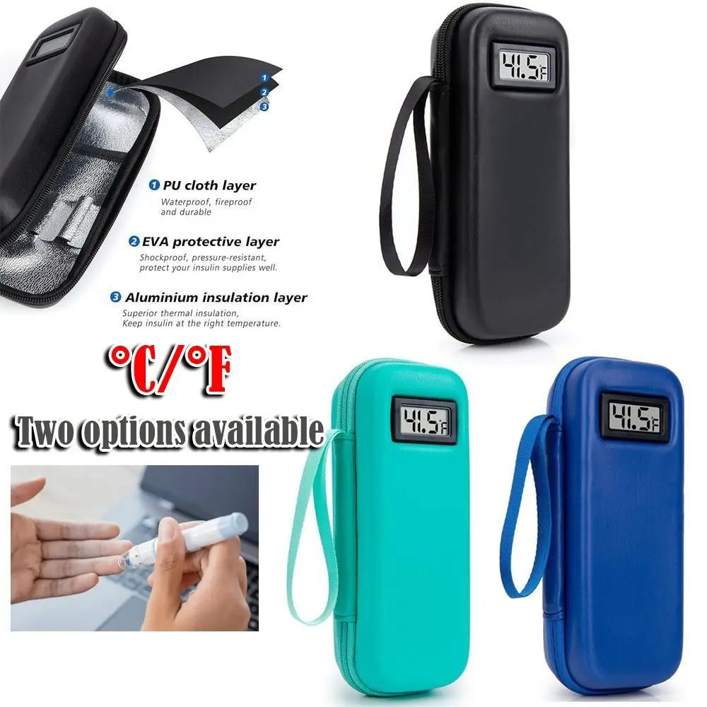 Insulin Cooler Travel Case with Temperature Display & Ice Packs for Travel Serenzza