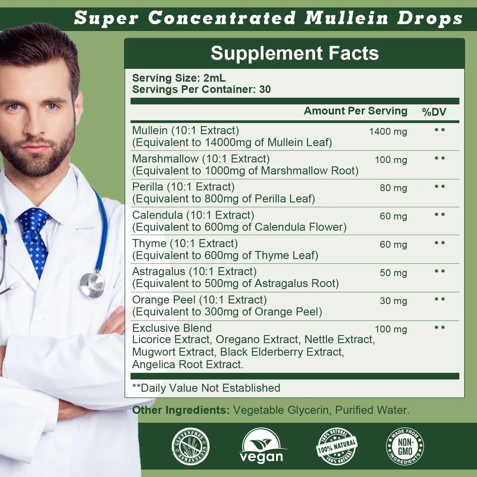 Mullein Drops: Lung Cleanse & Immune Boost - Fast Respiratory Relief