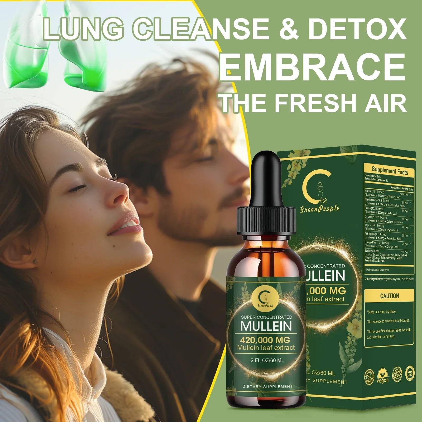 Mullein Drops: Lung Cleanse & Immune Boost - Fast Respiratory Relief