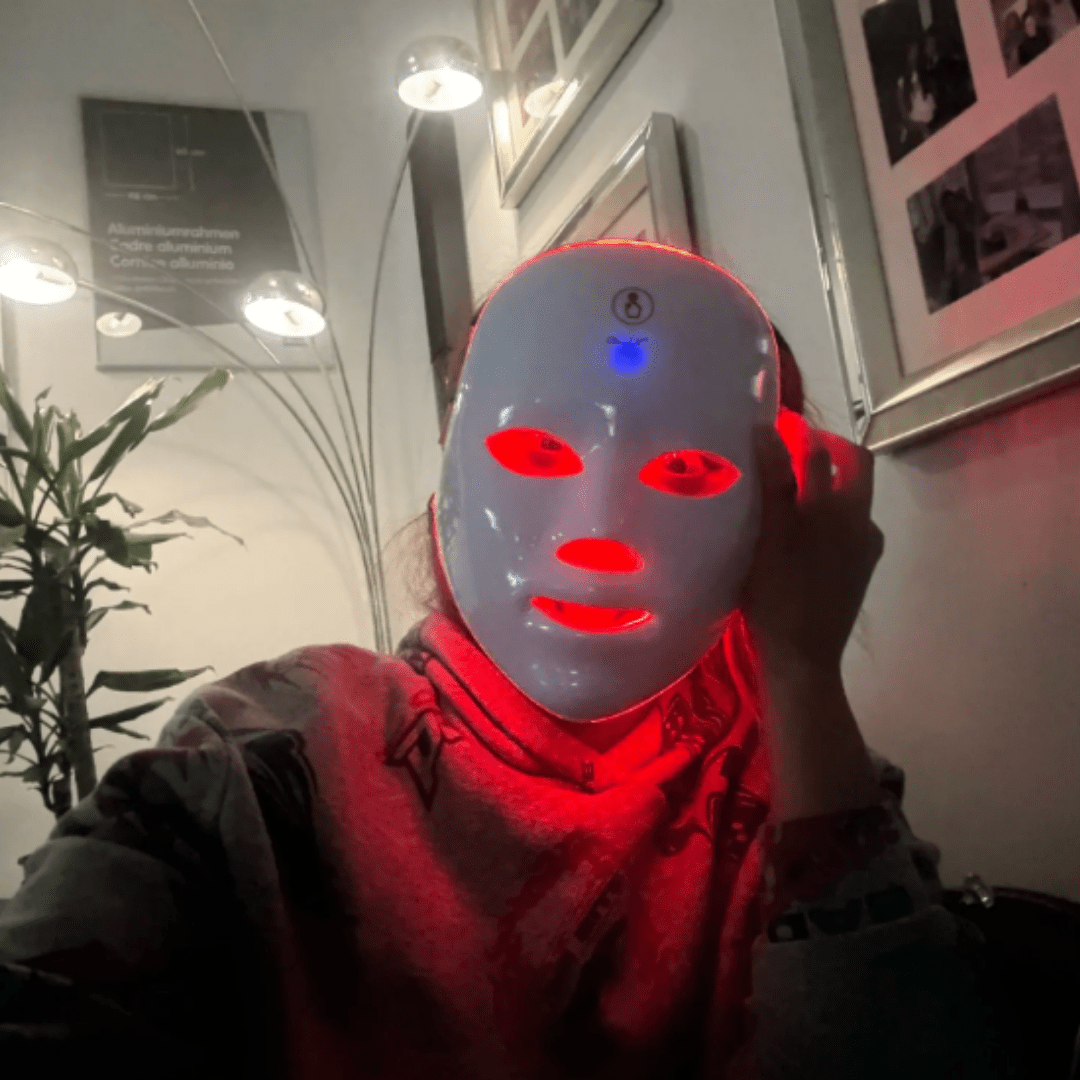 LED Red Light Face Mask for Glowing Looking Skin