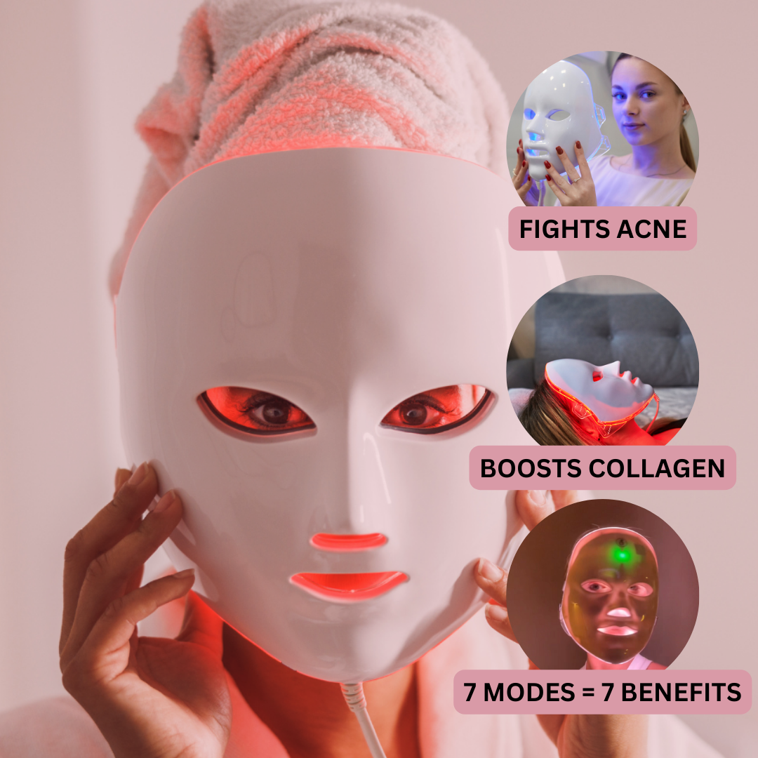 LED Red Light Face Mask for Glowing Looking Skin