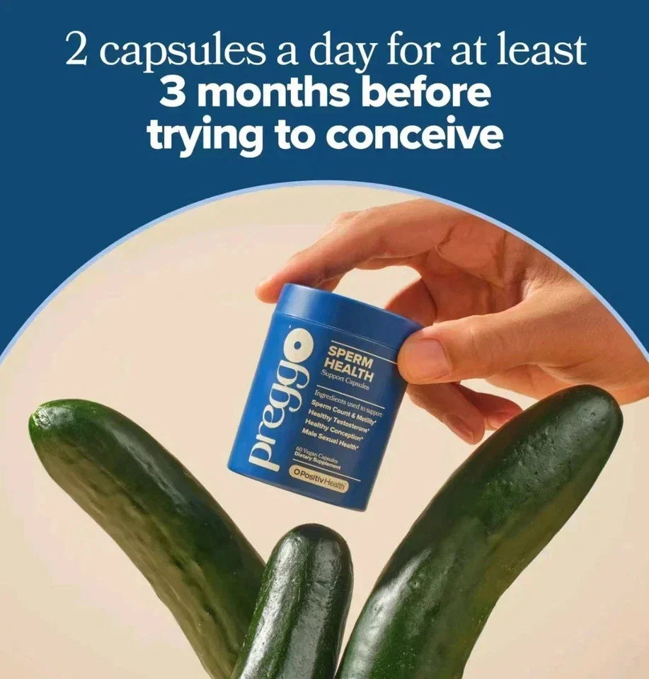 Preggo Sperm Health Capsules for Men for Sperm Count and Motility, 60 Vegan Caps