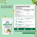 Oil of Oregano 300 Softgels with Black Seed Oil - 6000mg Oregano Oil Strength