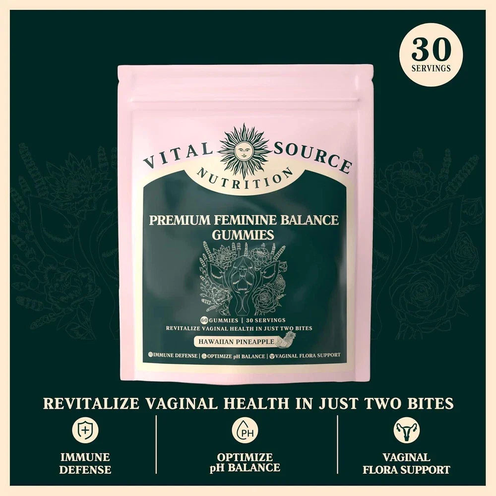 3/2Pack Vital Source Feminine Balance Gummies Hawaiian Pineapple