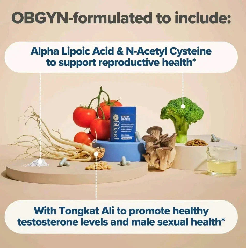 Preggo Sperm Health Capsules for Men for Sperm Count and Motility, 60 Vegan Caps