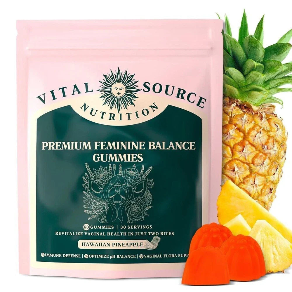 3/2Pack Vital Source Feminine Balance Gummies Hawaiian Pineapple