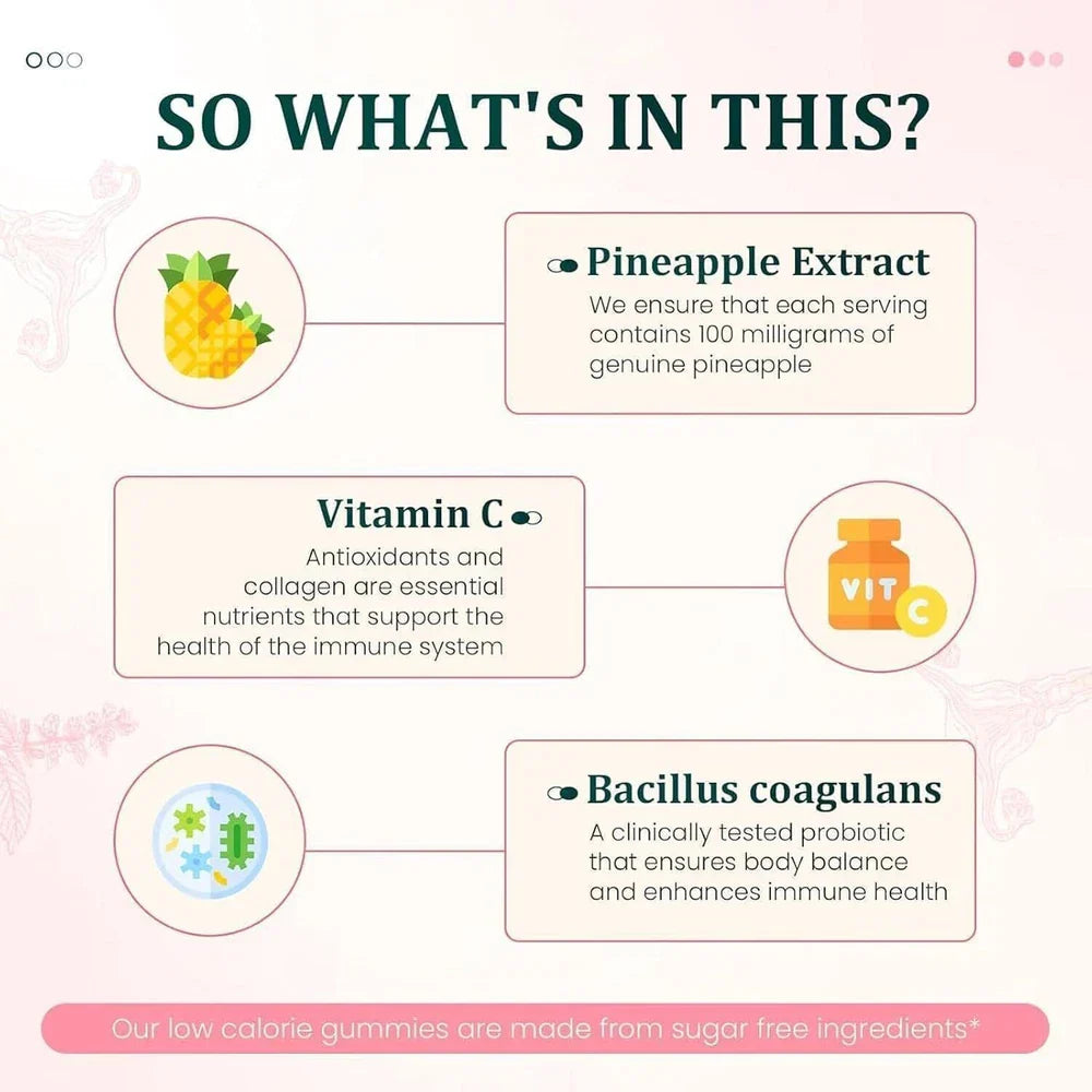 3/2Pack Vital Source Feminine Balance Gummies Hawaiian Pineapple