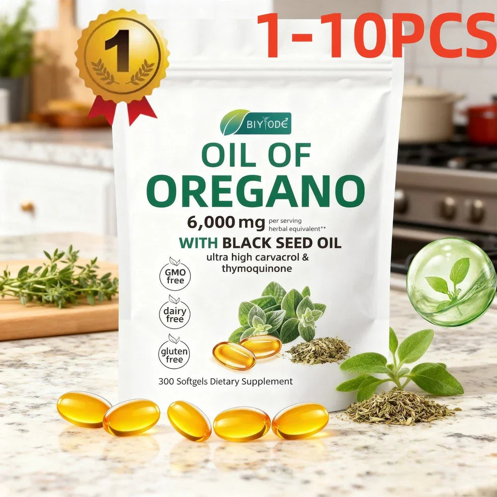 Oil of Oregano 300 Softgels with Black Seed Oil - 6000mg Oregano Oil Strength