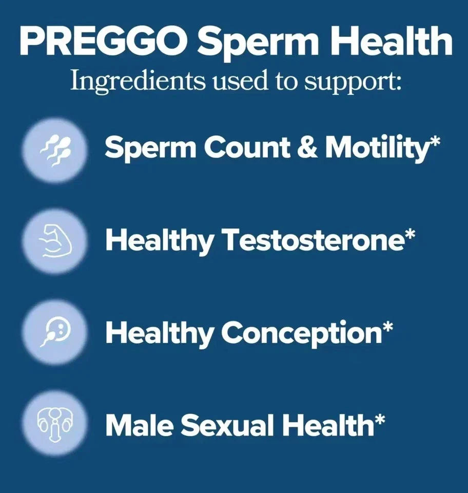 Preggo Sperm Health Capsules for Men for Sperm Count and Motility, 60 Vegan Caps