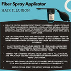 Hair Illusion 100% Real Hair Fibers Combo: Fibers, Hold & Water Spray, & App.