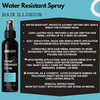 Hair Illusion 100% Real Hair Fibers Combo: Fibers, Hold & Water Spray, & App.